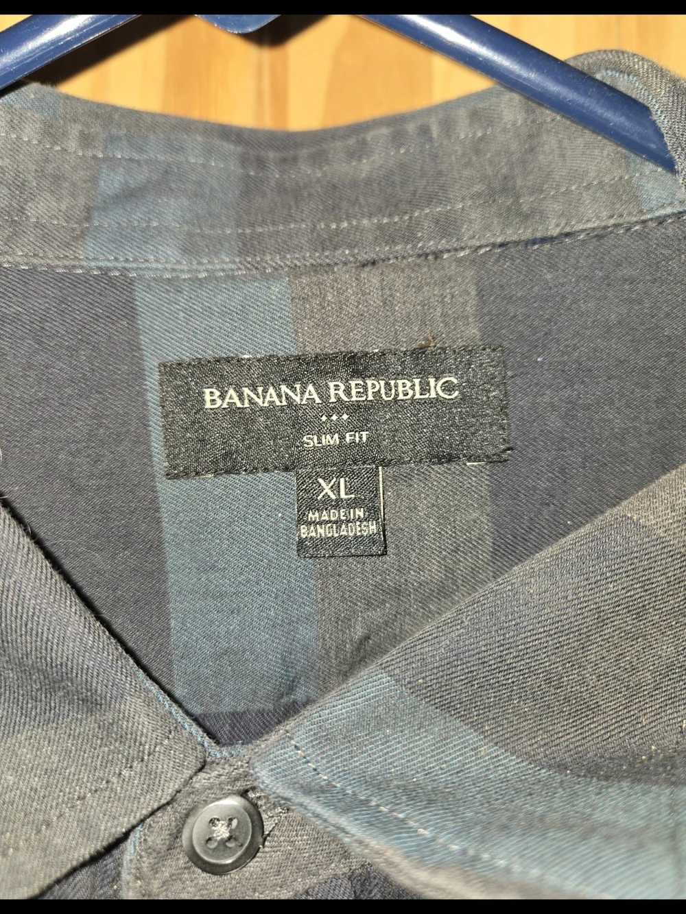 Banana Republic Men’s Horizontal Stripe Button-Down Shirt - Blue & Gray